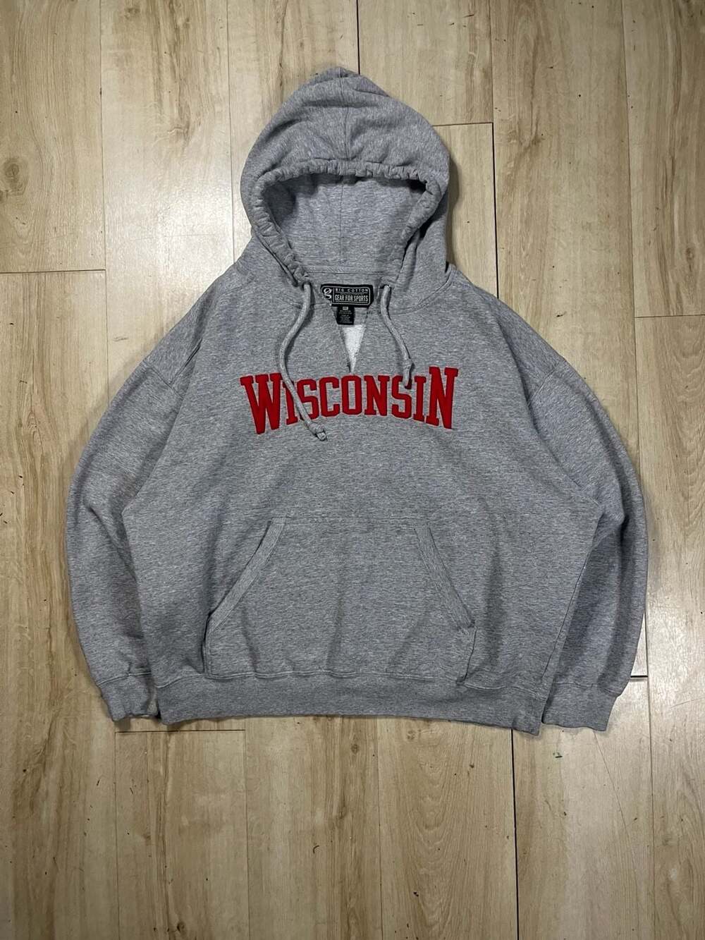 Vintage Big Cotton Gear For Sports University of Wisconsin Badger Quarter Hoodie